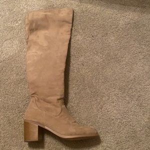 Tan colored heel boots